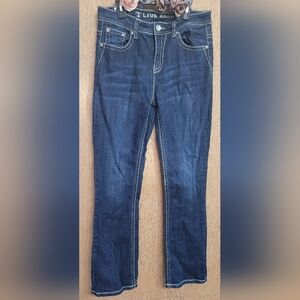 Live Hard Bling Jeans Rhinestones Studs